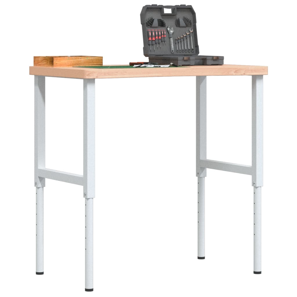 VidaXL Werkbank 100x(55-60)x(73-99,5) cm Massives Buchenholz