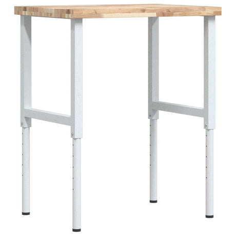 VidaXL Rechteckige Werkbank 80x60x(73-99,5) cm Massives Akazienholz