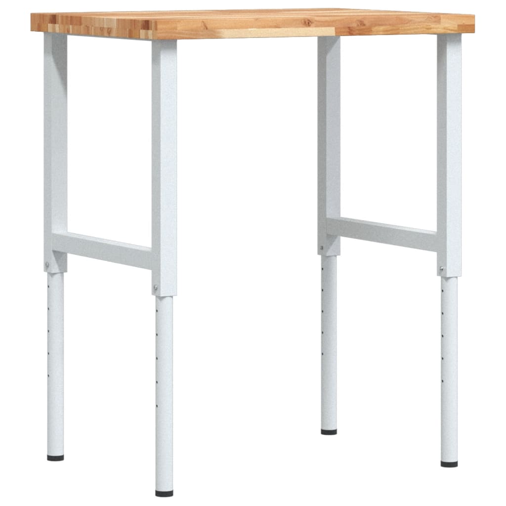 VidaXL Rechteckige Werkbank 80x60x(73-99,5) cm Massives Akazienholz