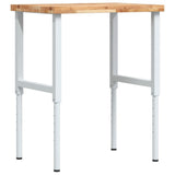 VidaXL Rechteckige Werkbank 80x60x(73-99,5) cm Massives Akazienholz