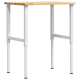 Vidaxl werkbank 80x60x(71,5-98) cm massief eikenhout