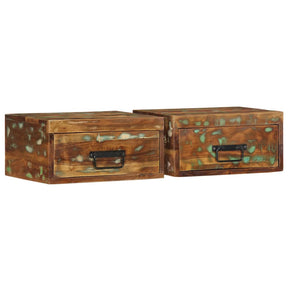 Vidaxl nachtkastjes 2 st wandgemonteerd massief gerecycled hout