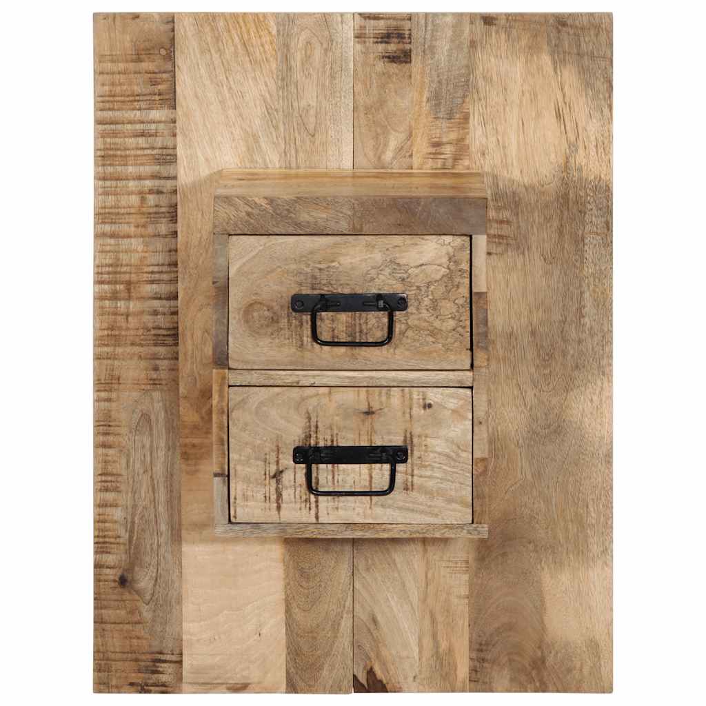 Vidaxl nachtkastje 60x32x80 cm massief ruw mangohout