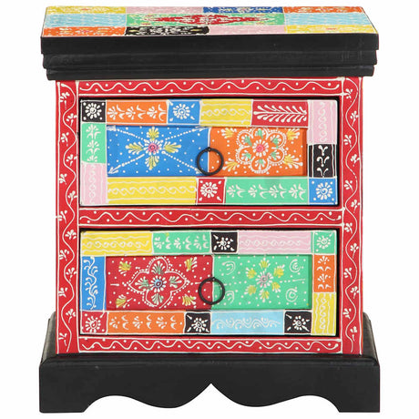 Vidaxl nachtkastje multikleur 40 x 35 x 45 cm massief mango hout