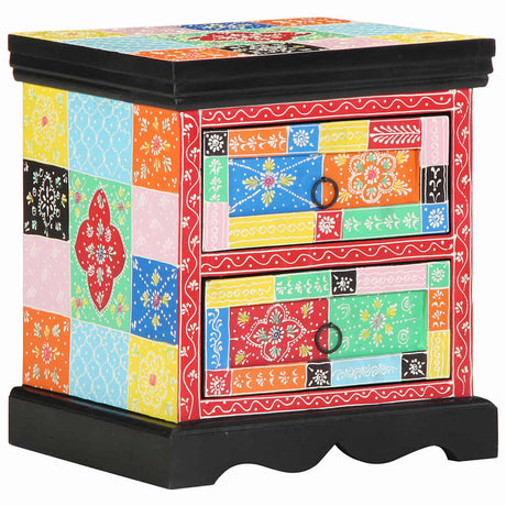 Vidaxl nachtkastje 2 st multikleur 40 x 35 x 45 cm massief mango hout
