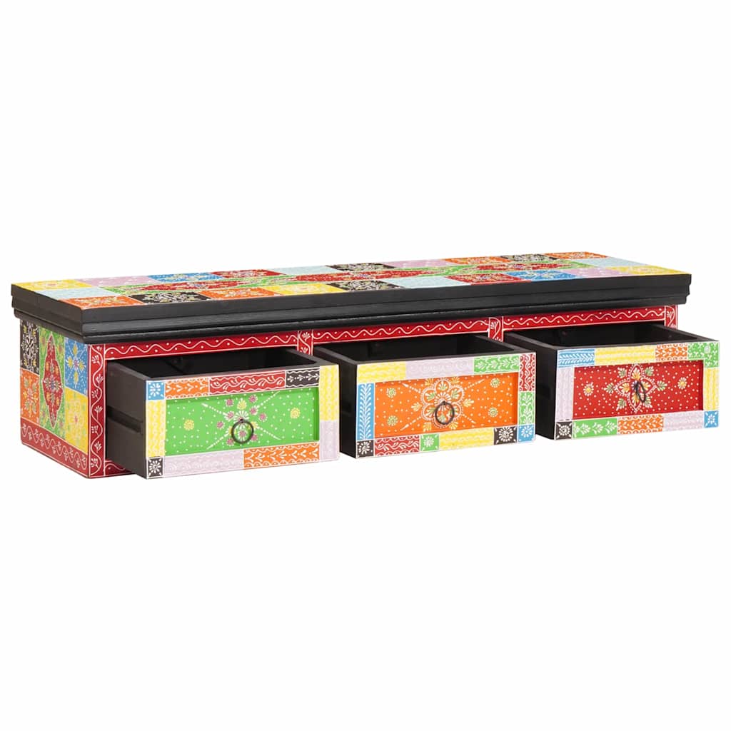 Vidaxl tv-kast met lade multikleur 100 x 30 x 24 cm massief mangohout