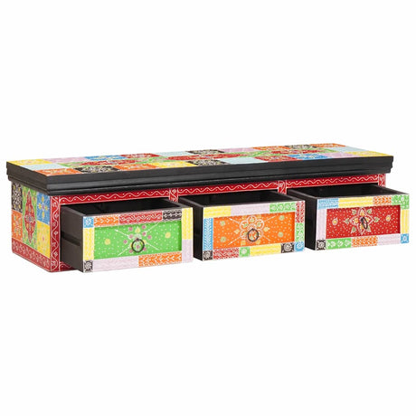 Vidaxl tv-kast met lade multikleur 100 x 30 x 24 cm massief mangohout