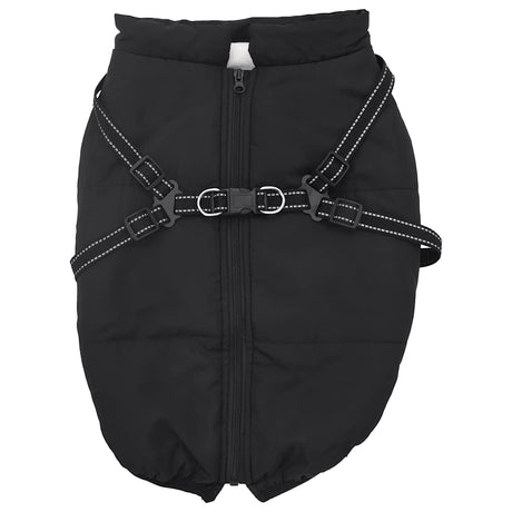 Vidaxxl Hundemantel mit Geschirr, wasserdicht, reflektierend, schwarz, L52