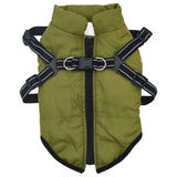 VidaXL Hundemantel mit Geschirr, wasserdicht, reflektierend, Armeegrün, L36