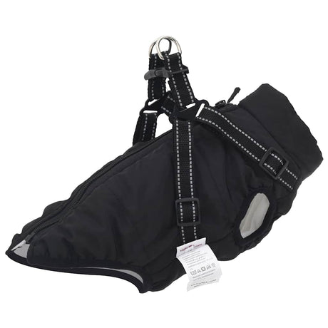 VidaXL Hundemantel mit Geschirr wasserdicht reflektierend schwarz L24