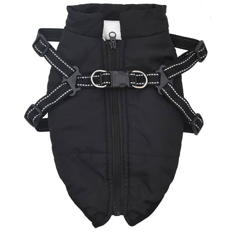 VidaXL Hundemantel mit Geschirr wasserdicht reflektierend schwarz L32