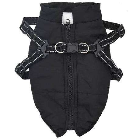 VidaXL Hundemantel mit Geschirr wasserdicht reflektierend schwarz L40