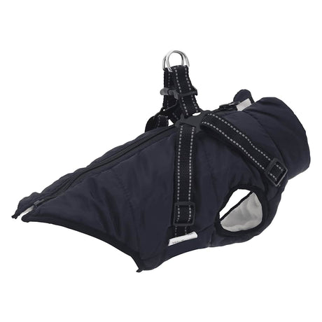 VidaXL Hundemantel mit Geschirr, wasserdicht, reflektierend, Marineblau, L32