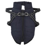 VidaXL Hundemantel mit Geschirr, wasserdicht, reflektierend, Marineblau, L32