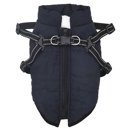 VidaXL Hundemantel mit Geschirr, wasserdicht, reflektierend, Marineblau, L40