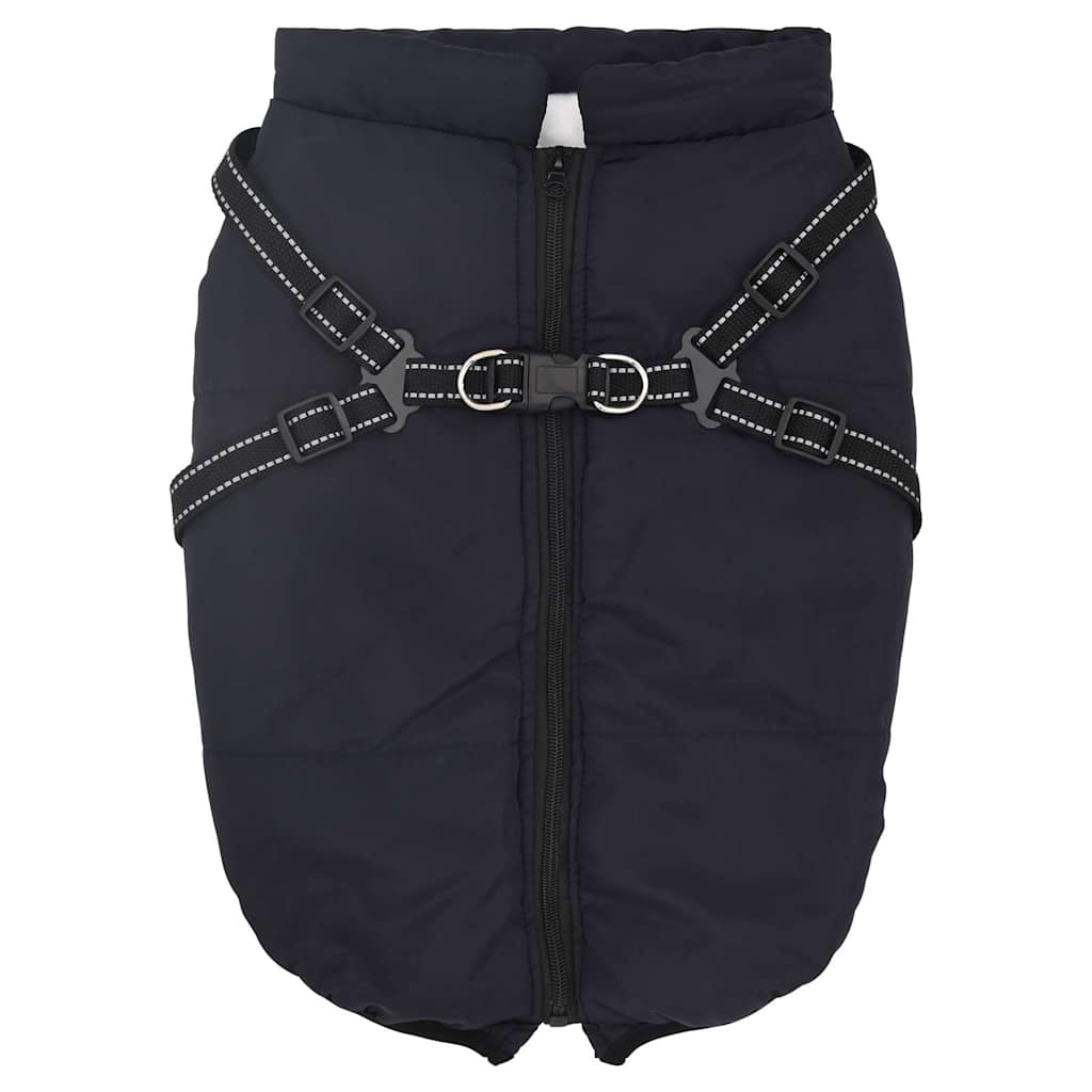 Vidaxxl Hundemantel mit Geschirr, wasserdicht, reflektierend, Marineblau, L44