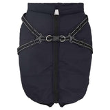 Vidaxxl Hundemantel mit Geschirr, wasserdicht, reflektierend, Marineblau, L44