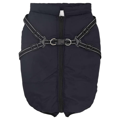 Vidaxxl Hundemantel mit Geschirr, wasserdicht, reflektierend, Marineblau, L44