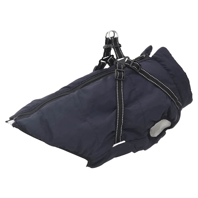VidaXL Hundemantel mit Geschirr, wasserdicht, reflektierend, Marineblau, L48