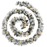 VidaXL Weihnachtsgirlande mit LED-Lichtern Grün 5 m PVC