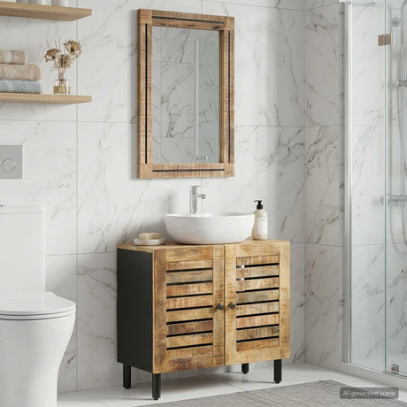 Vidaxl badkamerkastenset 2 st naturel 62 x 33 x 58 cm