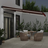 VidaXL Markise manuell ausziehbar mit LEDs 400x300 cm burgunderrot