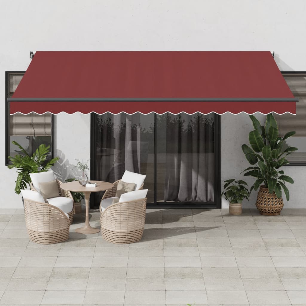 VidaXL Markise automatisch ausziehbar 450x300 cm burgunderrot