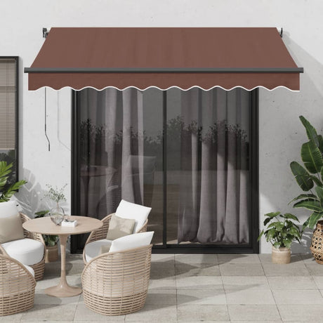 Vidaxl luifel automatisch uittrekbaar met led's 350x250 cm bruin