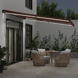 VidaXL Markise manuell ausziehbar mit LEDs 400x300 cm braun