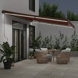 VidaXL Markise manuell ausziehbar mit LEDs 500x300 cm braun