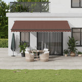 VidaXL Markise manuell ausziehbar mit LEDs 500x300 cm braun