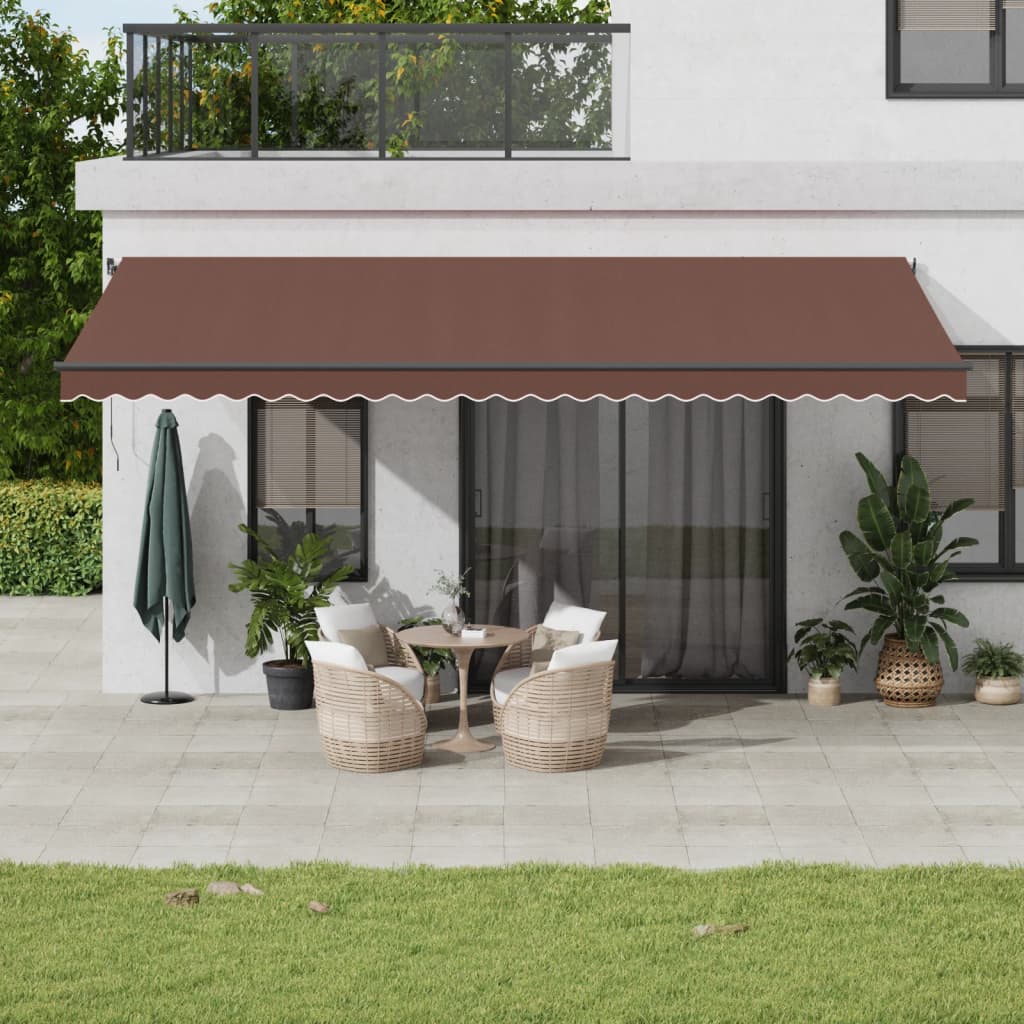 VidaXL Markise manuell ausziehbar mit LEDs 600x300 cm braun