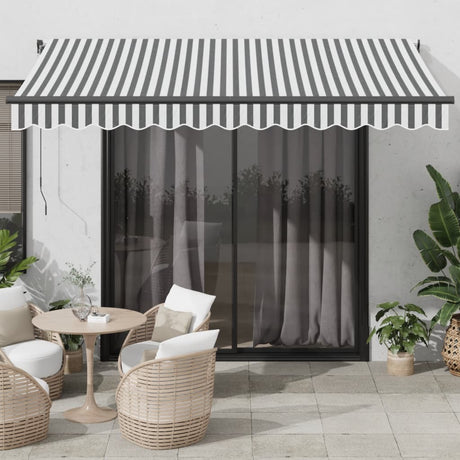 Vidaxl luifel automatisch uittrekbaar led 350x250 cm antraciet en wit