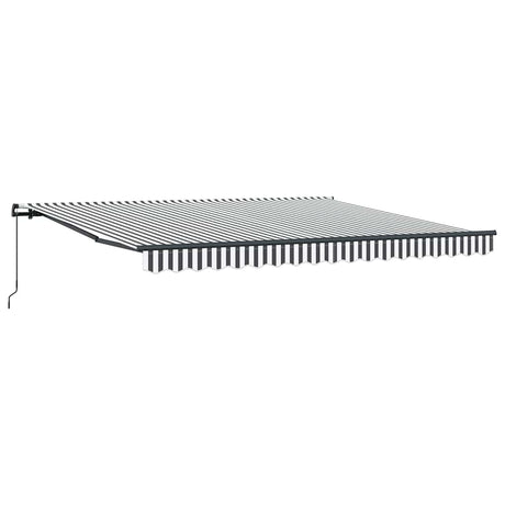 VidaXL Manuell ausziehbare Markise 400x300 cm Anthrazit und Weiß