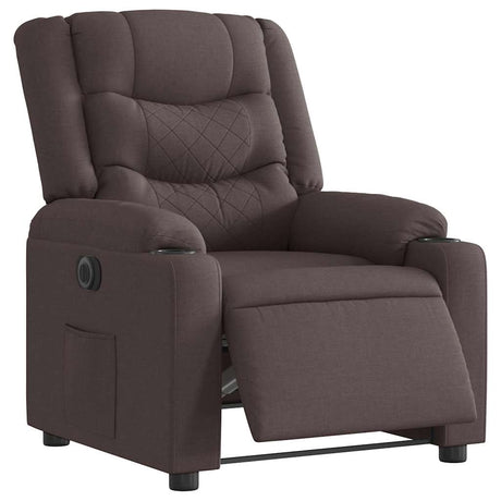 Vidaxl fauteuil verstelbaar elektrisch stof donkerbruin