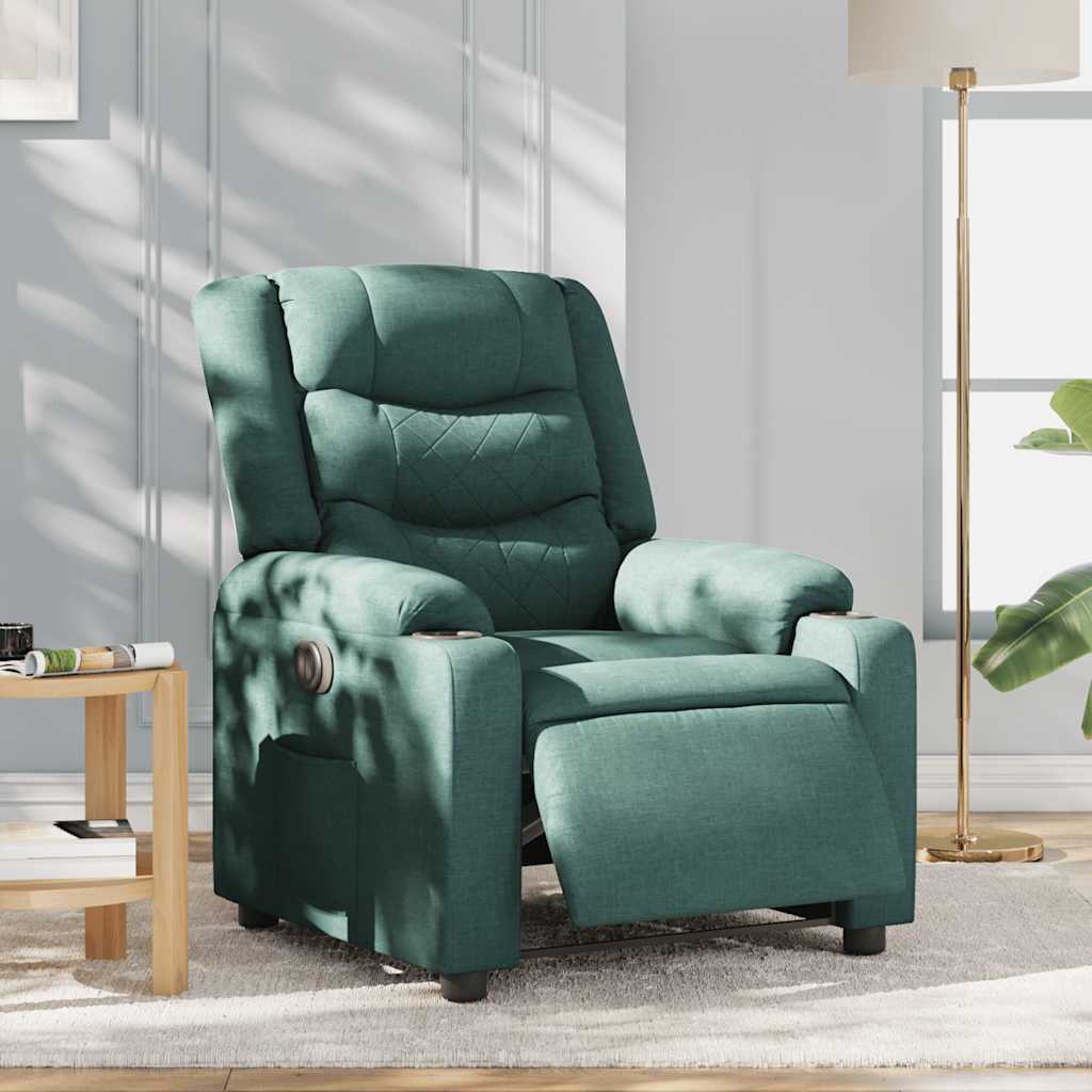 Vidaxl fauteuil verstelbaar elektrisch stof donkergroen
