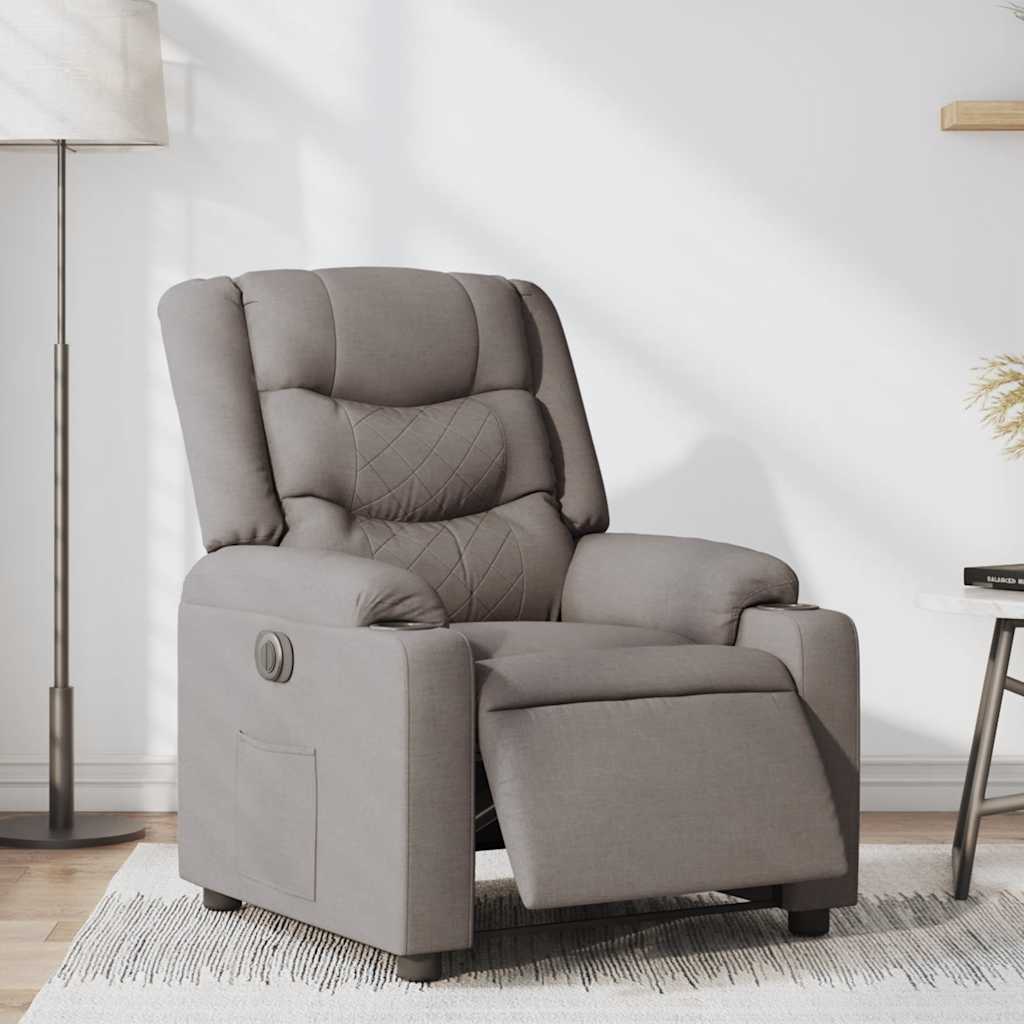 Vidaxl fauteuil verstelbaar elektrisch stof taupe