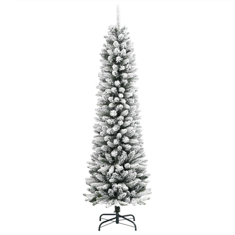 Vidaxx künstlicher Weihnachtsbaum mit Schnee schmal 120 cm PVC und PE