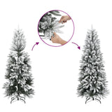 Vidaxx künstlicher Weihnachtsbaum mit Schnee schmal 120 cm PVC und PE