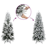 Vidaxx künstlicher Weihnachtsbaum mit Schnee schmal 150 cm PVC und PE