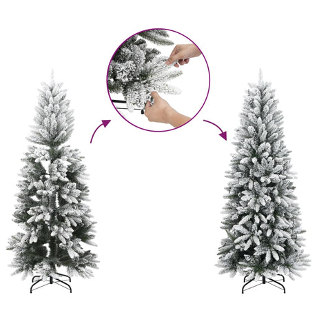 Vidaxx künstlicher Weihnachtsbaum mit Schnee schmal 150 cm PVC und PE