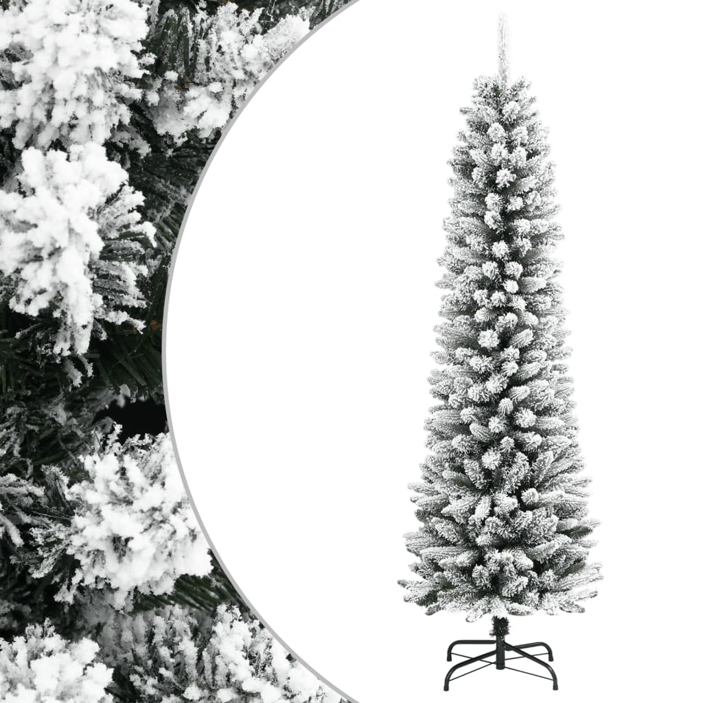 Vidaxx künstlicher Weihnachtsbaum mit Schnee schmal 180 cm PVC und PE