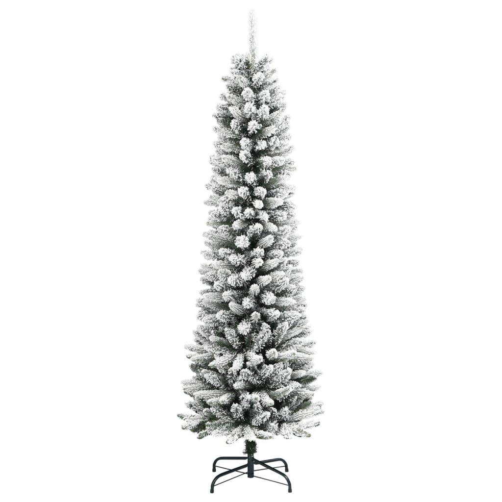 Vidaxx künstlicher Weihnachtsbaum mit Schnee schmal 180 cm PVC und PE
