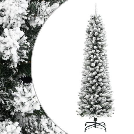 Vidaxx künstlicher Weihnachtsbaum mit Schnee schmal 210 cm PVC und PE