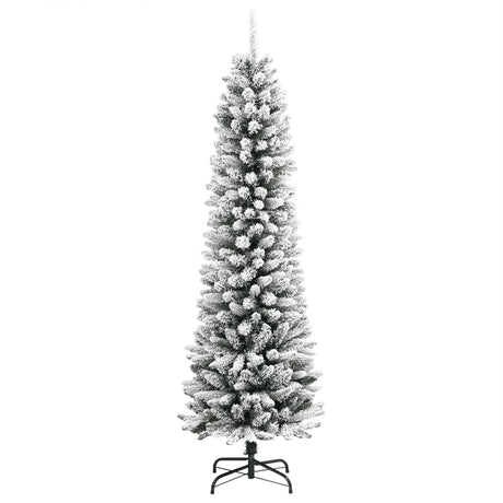 Vidaxx künstlicher Weihnachtsbaum mit Schnee schmal 210 cm PVC und PE