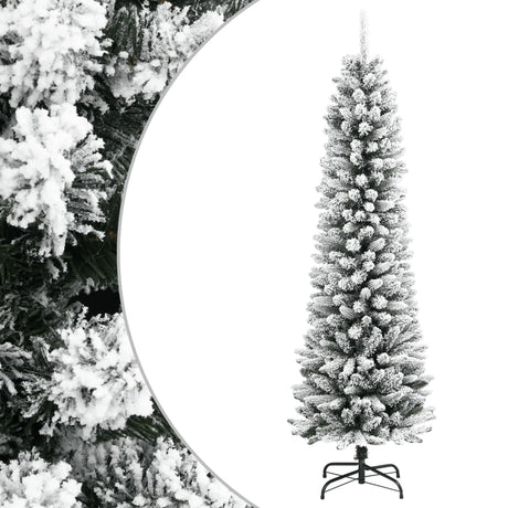 Vidaxx künstlicher Weihnachtsbaum mit Schnee schmal 240 cm PVC und PE