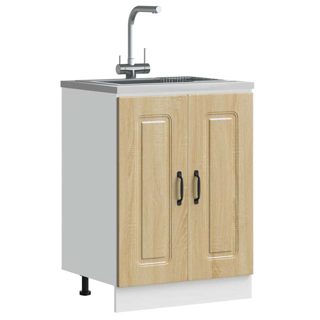 Vidaxl spoelbakonderkast kalmar 60x46x81,5cm bewerkt hout sonoma eiken