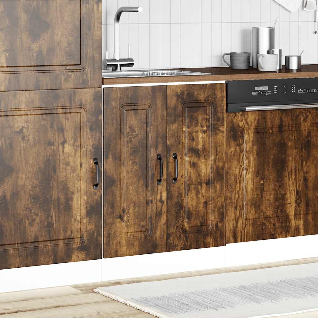 Vidaxl spoelbakonderkast kalmar 60x46x81,5cm bewerkt hout gerookteiken