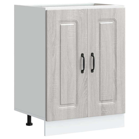Vidaxl spoelbakonderkast kalmar 60x46x81,5cm bewerkt hout grijs sonoma