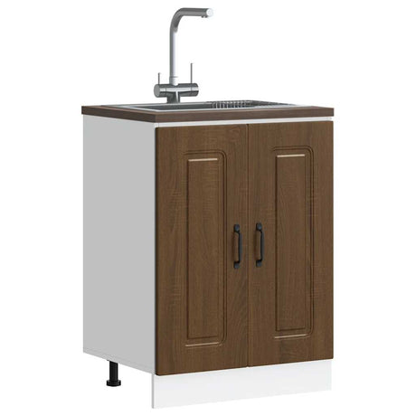 Vidaxl spoelbakonderkast kalmar 60x46x81,5 cm hout bruin eikenkleurig